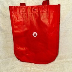 Lululemon Reusable Tote Bag Small Red Grey Chevron Shopping Bag Bundle