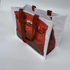 Reusable Designer Inspired Grocery Tote with Birken Croc Print MSRP $89 NEW
