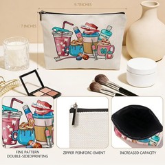 YRZGBNM Funny Dentist Gifts Makeup Bag Tooth 9.7*7 inch, Multicolor 104