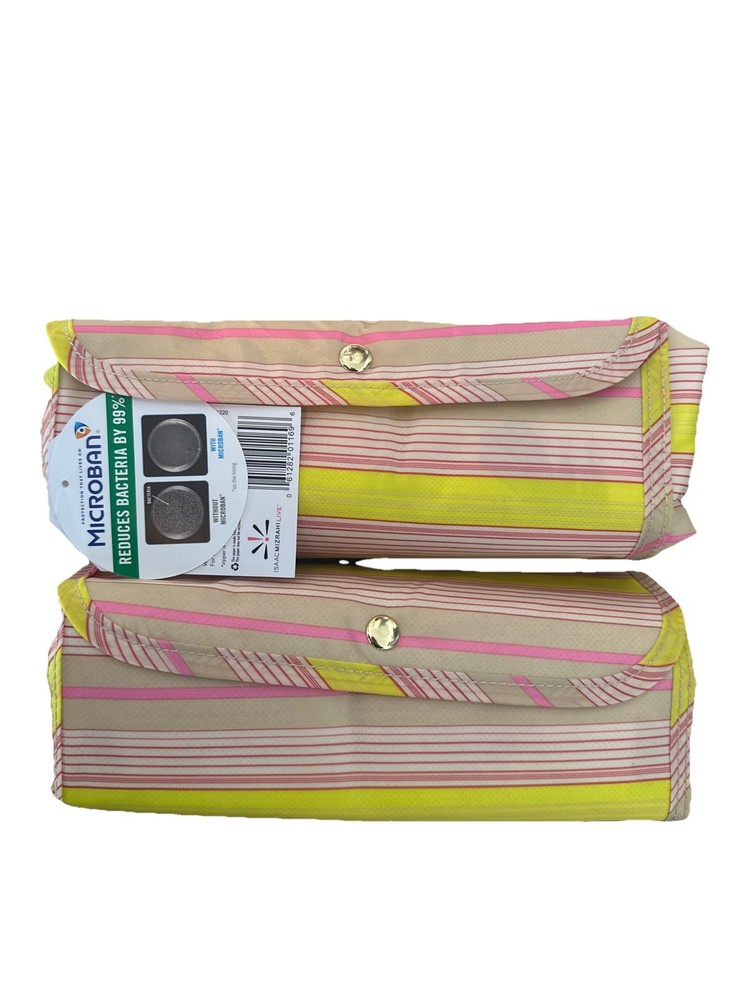 NEW (2 Pack) California Innovations Insulated Market Tote Bags Pink Yellow
