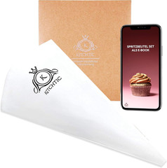 Reusable Single Piping Bag – Premium Design, Dishwasher Safe – Cotton, Black – P