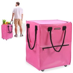WORKPRO Large Rolling Grocery Bag 36 Gallon Tote 5 Wheels Dual Carry Storage Bag