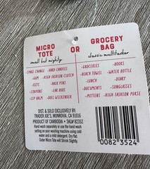 NWT TRADER JOE’S Micro Canvas Tote With Grocery Bag Set Of 2 Red Green Limited