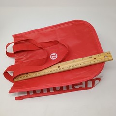 Lot of 2 LULULEMON Reusable Small Tote Bags 9″ x 11″ w/ Handles Red White Black