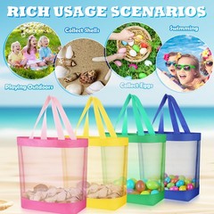 8 Pack Mesh Beach Tote Bags Mini Pool Beach Bags Reusable Colorful Lightweigh…