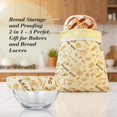 Beeswax Bread Bags for Sourdough – Large Reusable Large, Beige and Brown