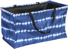 Multi-purpose grocery tote bag with waterproof vinyl lining and plaid pattern