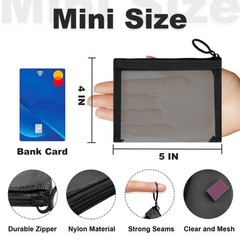 Mini Mesh Pouches (4 Pack), Small Bags with 4 Pack Black, Black