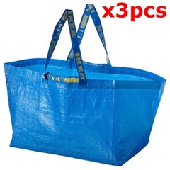 IKEA Reusable FRAKTA Blue Shopping Bag Large 19 Gallon x 3