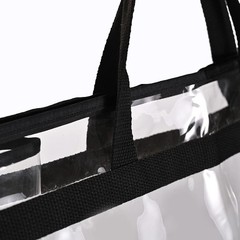 Large Zippered Clear Dust Cover Organizer Bag Beach Tote Grocery Storage Hand…