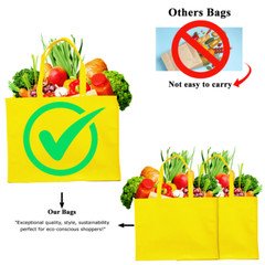Shopping Bag Tote Bag Reusable Recyclable Gift & Promo Bag 10 Pack in Yellow