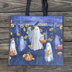 Halloween Ghosts 👻Baskets Sunflowers 🐦‍⬛ CROWS Bats Shopping Bag New🌼TJX🌼