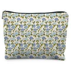 KBRCT Blue Hydrangea Floral Makeup Bag for Women,