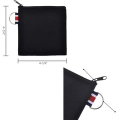 DraCra 3 Pack Small Canvas Zipper Pouch with Hanging Ring Square Multicolor