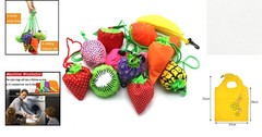 Foldable 10PCS Reusable Grocery Tote Bags – Heavy Duty & Cute Fruit Designs