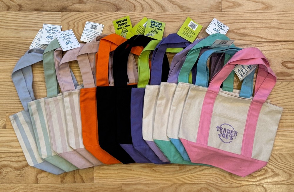 Trader Joe’s Mini Canvas Tote Bag Set of 4 Halloween, 4 Easter, 4 Summer