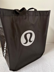 Lululemon Logo Large Reusable Shopping Tote Bag w/ Handles 16.5″ X 14″ NEW Brown
