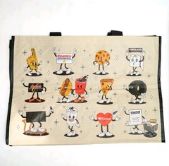 Costco Reusable Shopping Bags 4 Pack Retro Mascot 20x14x11.5 Grocery Tote New