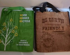 Bags, Grocery/Shopping Bags, Lot of 13 Asst. Cloth/Polycloth/Polyethylene