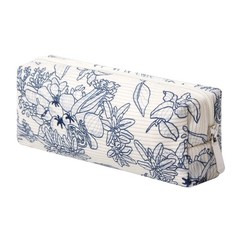 OZAOZ Cosmetic Bag for Women Corduroy Makeup Travel Navy blue flowers
