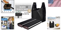Sturdy Black Plastic Shopping Bags – 100 Count, Leak-Proof, Tear-Resistant