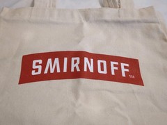 SMIRNOFF WHITE AND RED TOTE BAG 13 X 13 BRAND NEW M-WASH Bar Collectible