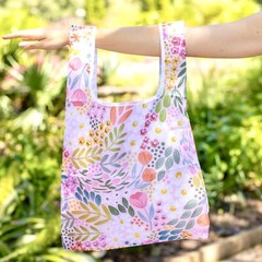 NEW! EB Design SET OF TWO REUSABLE NYLON BAGS — “Funky Floral” & “Summer Meadow”