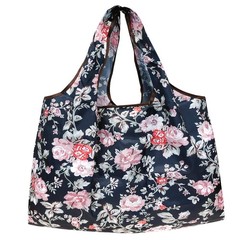Eco-Friendly Large Nylon Reusable Shopping Bags (Set of 3), Rose Garden