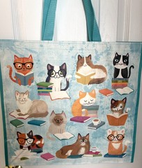 Reusable Cat Book Tote Bag 19.5×18 Marshalls Eco Friendly Shopping Bag