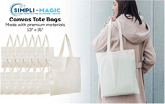 Canvas Tote Bags, 13″X15″, Pack of 15, Natural