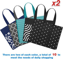 10 Pack Reusable Grocery Bags for Groceries 35L Large Capacity Heavy Duty Waterp