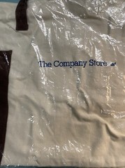 NEW The Company Store Cotton Canvas Tote Bag Ivory Brown Zip