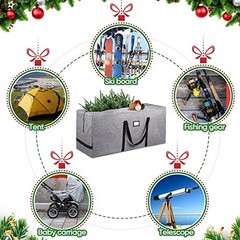 Christmas Tree Storage Bag, Heavy Duty 900D Oxford Fabric with 9 ft Grey