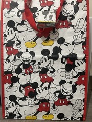 Disney Mickey Mouse Reusable Shopping Tote Bag Medium, Plastic, Wipe Clean