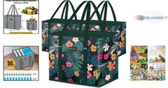3Pk Reusable Grocery Bags Heavyweight Foldable Shopping Bags with Handles