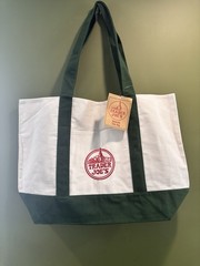 Trader Joe’s Large Classic Tote Bag Green/White LIMITED NEW RELEASE New with Tag