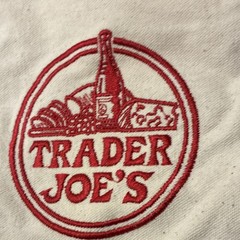 Trader Joe’s Foldable Canvas Tote Bag White Navy Blue Viral Tote Bag