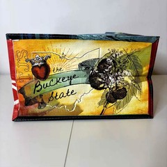 Trader Joe’s Ohio Buckeye State Tote Bag Reusable Shopper Plane Rock n Roll NWT!