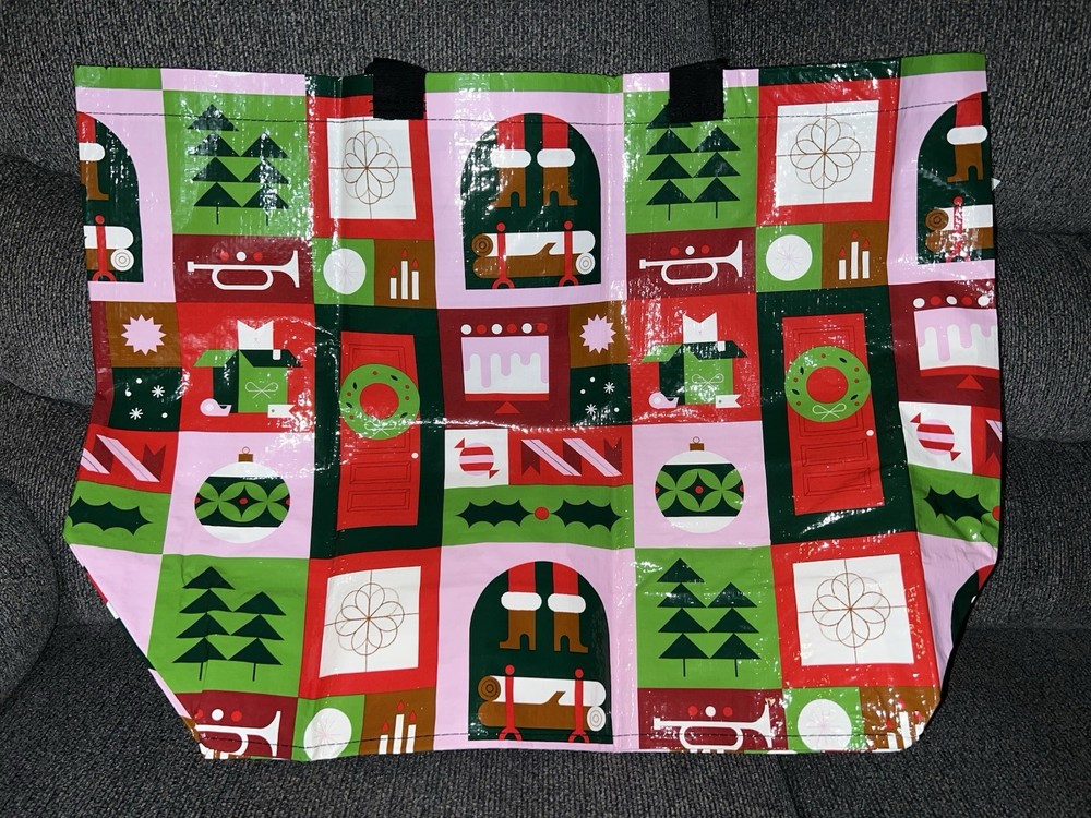 IKEA Vinterfint Christmas Tote Reuseable Shopping Bag 36L 10 Gal