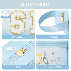 COSHAYSOO Clear Sunscreen Bag Makeup Toiletries Pouch Beach Vacation Blue-SUN