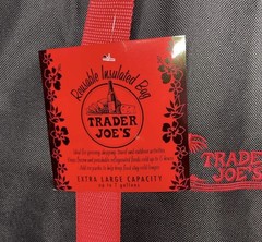 Trader Joe’s Reusable Shopping Bag Black Red Solid/Plain Pattern cooler bag
