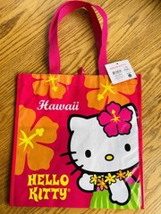 Hello Kitty Hawaii Hula Hibiscus Sanrio Reusable Shopping Beach Tote Bag NWT