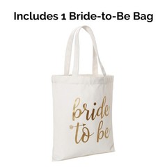 Bride Tribe Bags- Bridesmaid Canvas Totes and Bride Bag (7 pack)