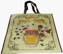 Reusable Tote Bag ~ 19″ X 18″ X 8″ ~ HONEY/FARM FRESH ~ By Marshall’s