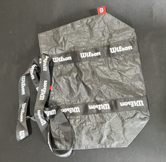 Wilson Black String Mesh Logo Tote Bag 13in L x 12in H, Width 6in