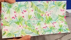 NEW Keep it Pnk & Grn LILLY PULITZER Ribbon Handle SHOPPING BAG w.GOLD Signature