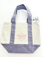 Trader Joe’s Mini Pastel Canvas Tote Lavender Spring 2026 Very Popular New