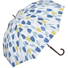 Wpc. Blooming Tulip Blue Umbrella Long 58cm Rib Length Women’s Rain or Shine