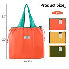 Large Reusable Foldable Shopping Bags 21×16.5×4.3 Inch Grocery Tote Washable