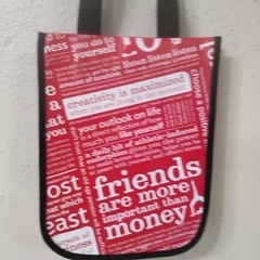 LULULEMON REUSABLE SHOPPING – GIFT BAG 11×9.5 RED BLACK SHOULDER STRAPS 5446